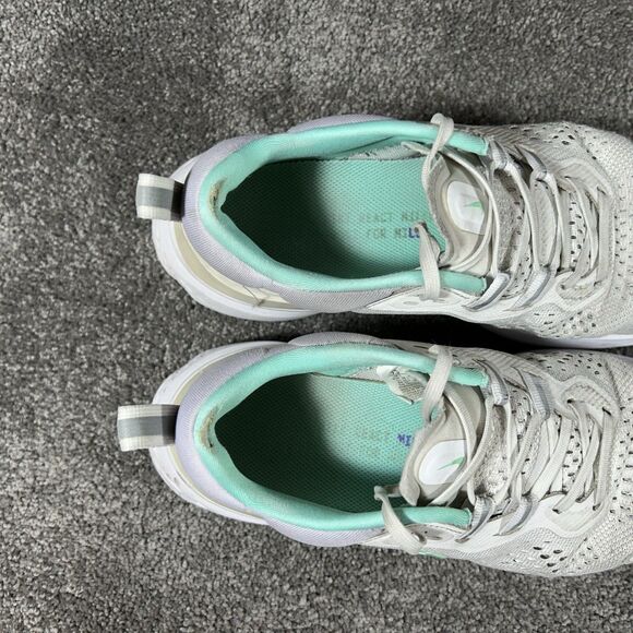 Nike React Miler 2 CW7136-002 Women's Size 7.5 White Mint Green Running Shoes - Picture 10 of 13